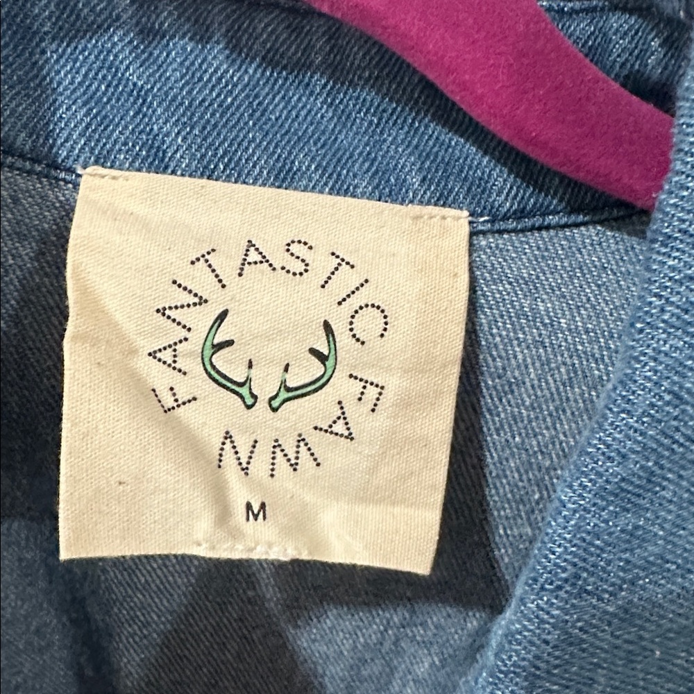Fantastic Fawn Blue Distressed Button Down Shirt - Picture 2 of 5